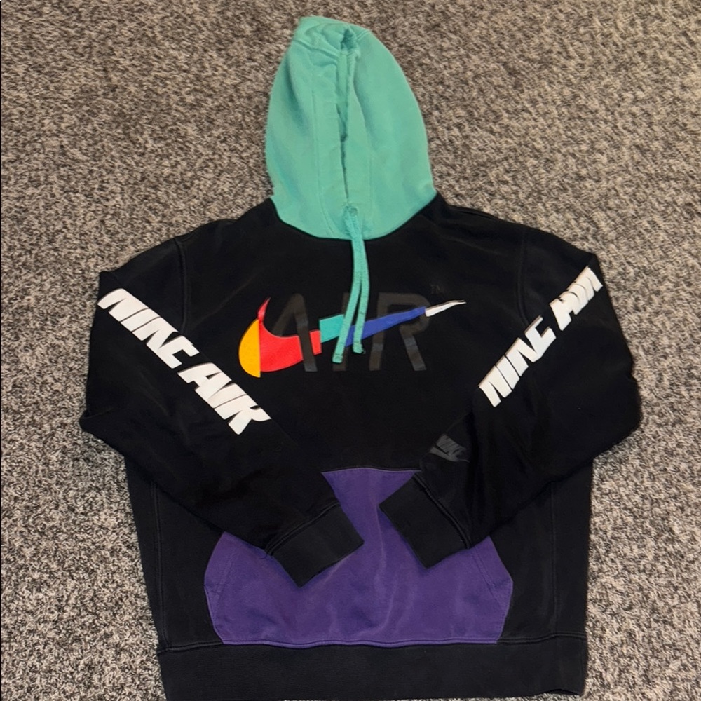 Nike Air Black Hoodie with Colorful Logo